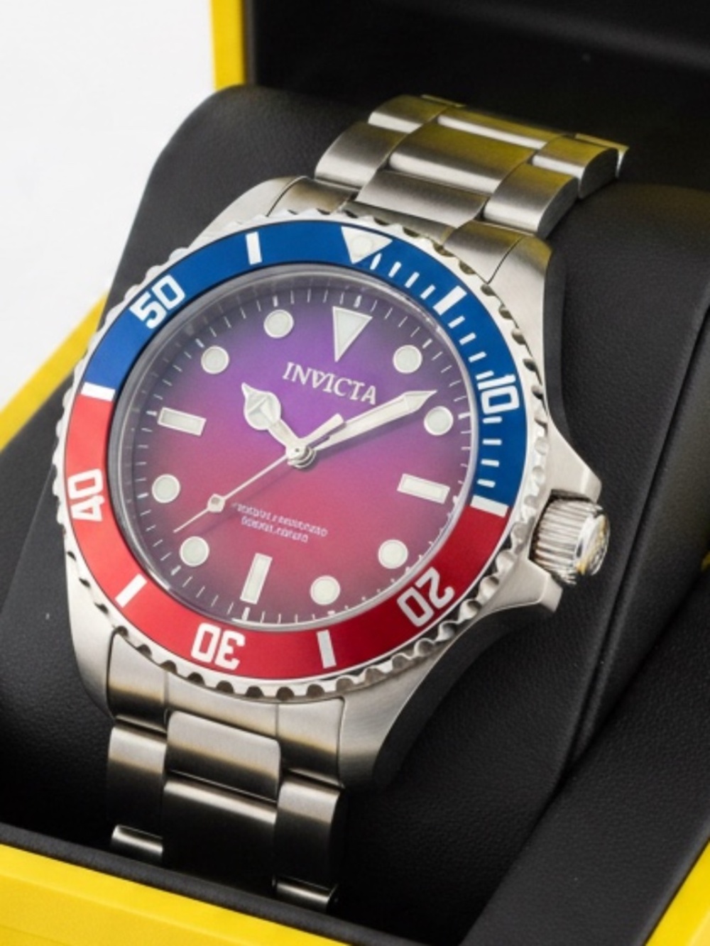 Invicta Pro Diver 50954 Women's 34mm Red Purple Dial Watch with Case NWT